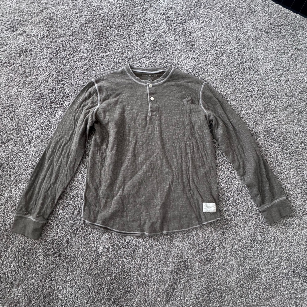 Men's Gray Henley Shirt